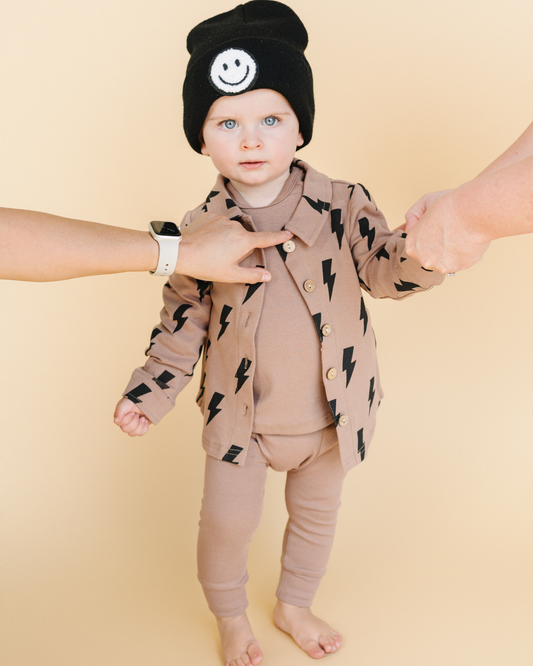 Baby & Kids Fall Clothing Cotton Shacket | Mocha Bolts