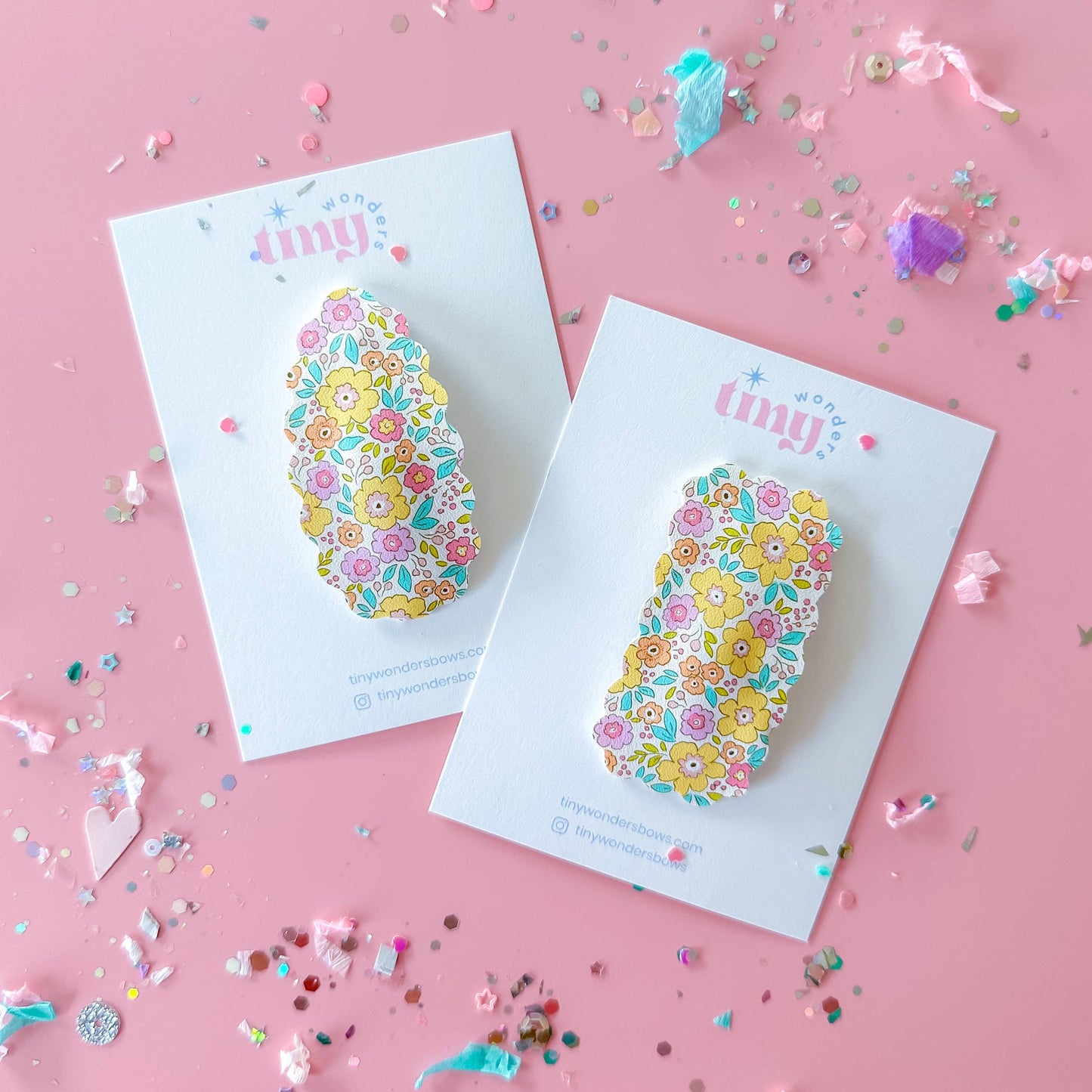 Yellow Dainty Floral, snap clip