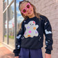 Embellished Ghost Halloween Crewneck