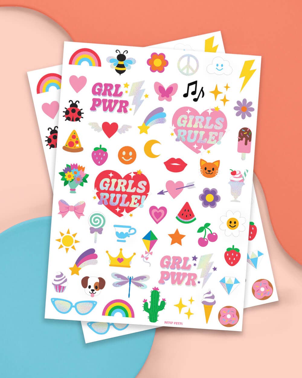 Girl Foil Kids Temporary Tattoos, Party Activity, Favors