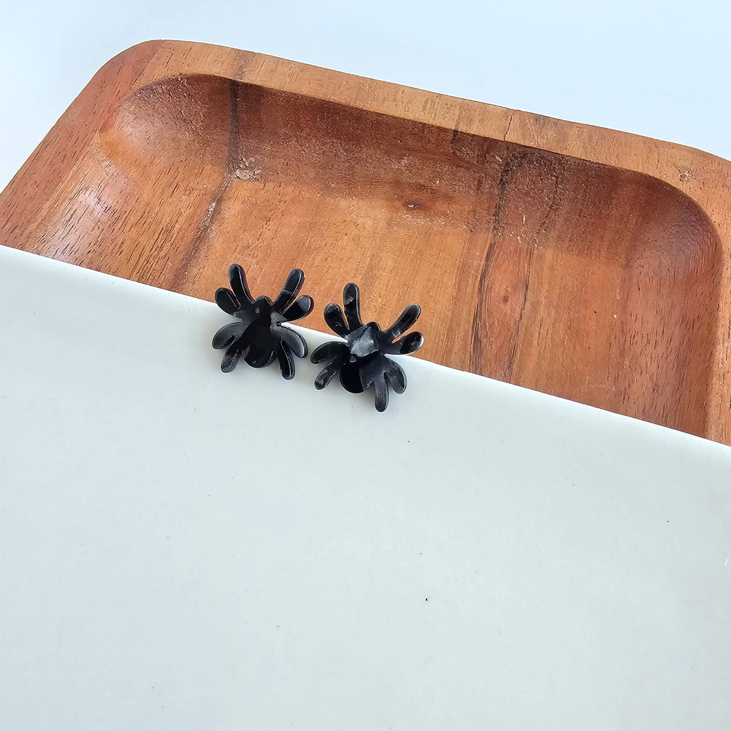 Spider Studs - Black // Halloween Earrings