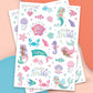 Mermaid Party Foil Kids Temporary Tattoos, Activity, Favor