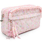 Quilted Floral Printed Pouch with Charm