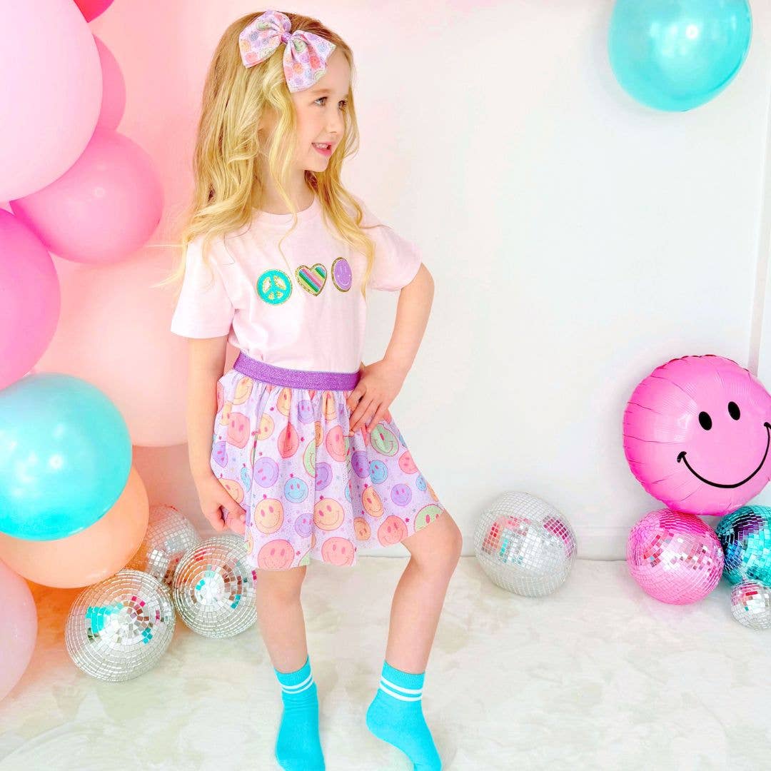 Peace, Love, Smile Short Sleeve T-Shirt - Kids Spring Tee