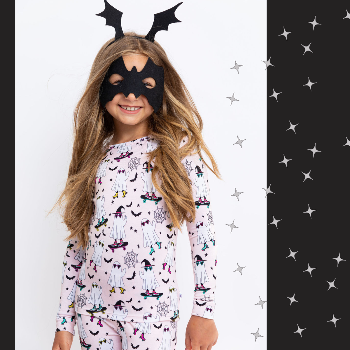 Kids Bamboo Pajamas -Ghouls Night out - Halloween - Coral