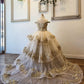 Detachable Train With Stones and Gems Mini Quince Dress