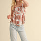TWEEN GIRLS KIDS WIDE STRAP PEPLUM TANK WITH SMOCKED (XS-XL)