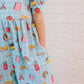 Puff Leggy Romper in Back To School Print