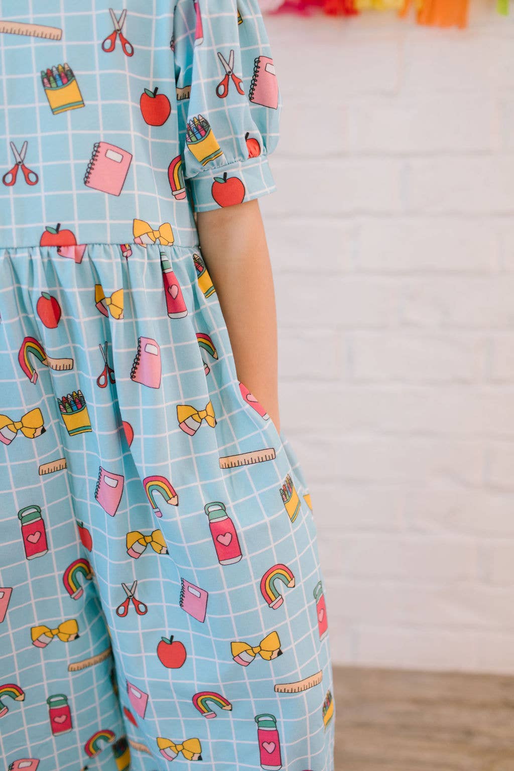 Puff Leggy Romper in Back To School Print