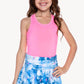 Racerback Tank & Shirred Waist Skort - Denim Pink Bolts
