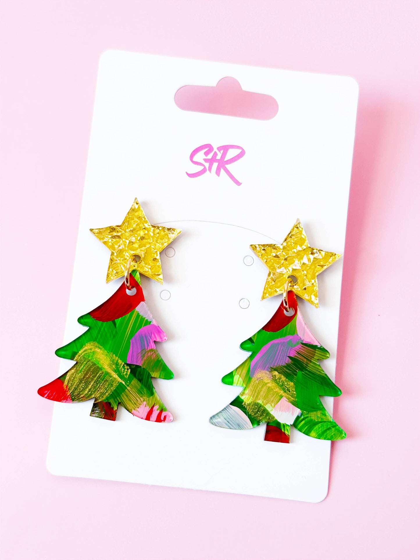 Hand-Painted Acrylic Holiday Art Christmas Tree