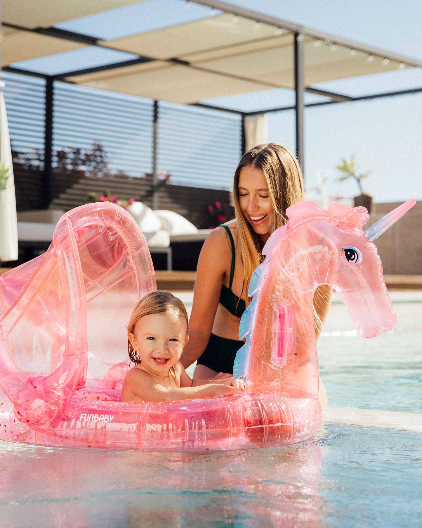 FUNBABY® Clear Pink Glitter Unicorn
