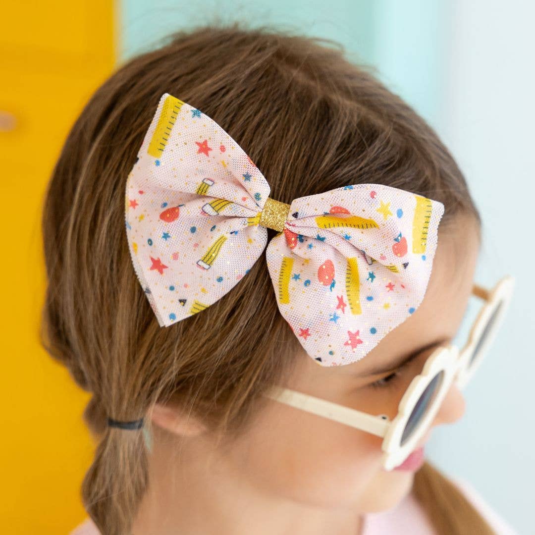 School Days Bow Clip - Back To School Kids Hair Clip