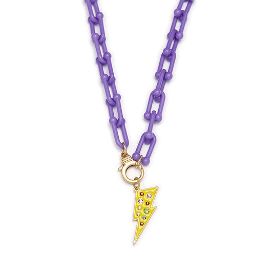 Purple chain lightening necklace
