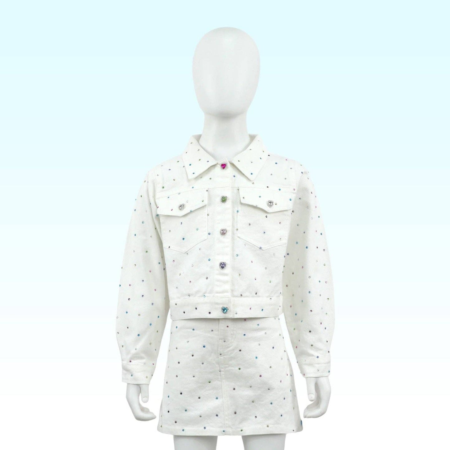 White Denim Gem Set