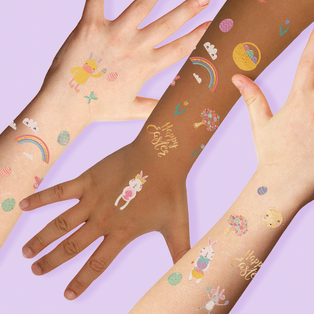 EASTER | Kids Easter inspired metallic tattoo stickers