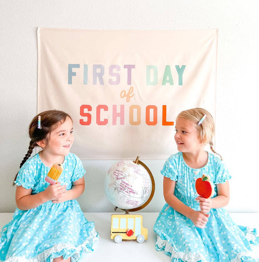 {Rainbow} First Day of School Banner