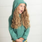 Kids Sage Ruffle Hoodie and Rainbow Stripe Leggings Fall Set