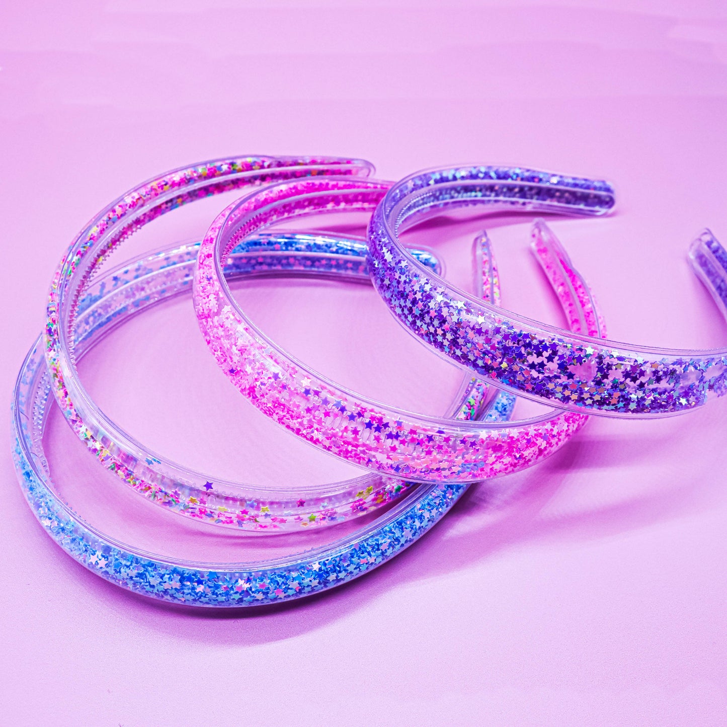 Sparkly Glitter Headbands - 4 Pack