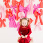 Red & Pink Conversation Small Pinwheel Pigtails
