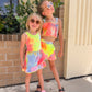 Simply Soft Asymmetrical Ruffle Skort - Neon Sherbet Tie Dye