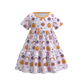 Halloween Print button layered ruffle dress