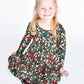 Holiday Floral Christmas Twirl Dress for Girls, Bamboo Christmas Dresses, Holiday Outfits for Kids
