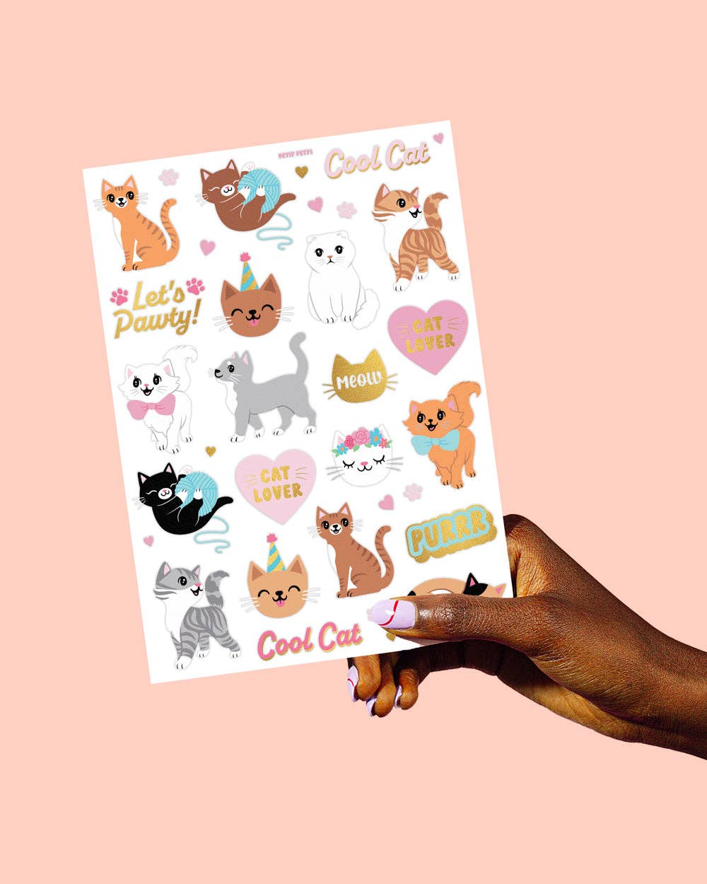 Cat Foil Kids Temporary Tattoos, Bday Party, Activity, Favor
