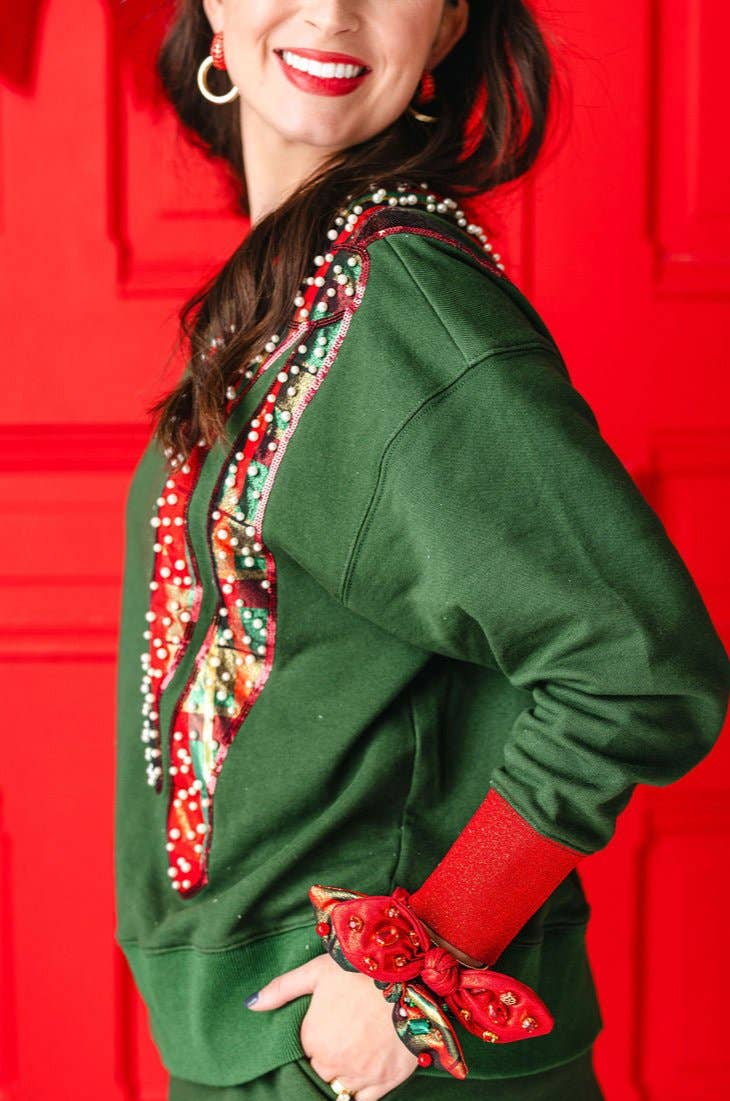 BC Green Holiday Plaid Bow Sweatshirt PRE-ORDER (Est Ship 11/21)