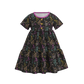 Halloween Print button layered ruffle dress