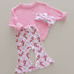Christmas Candy Cane Kids & Baby Flare Pants | Pink