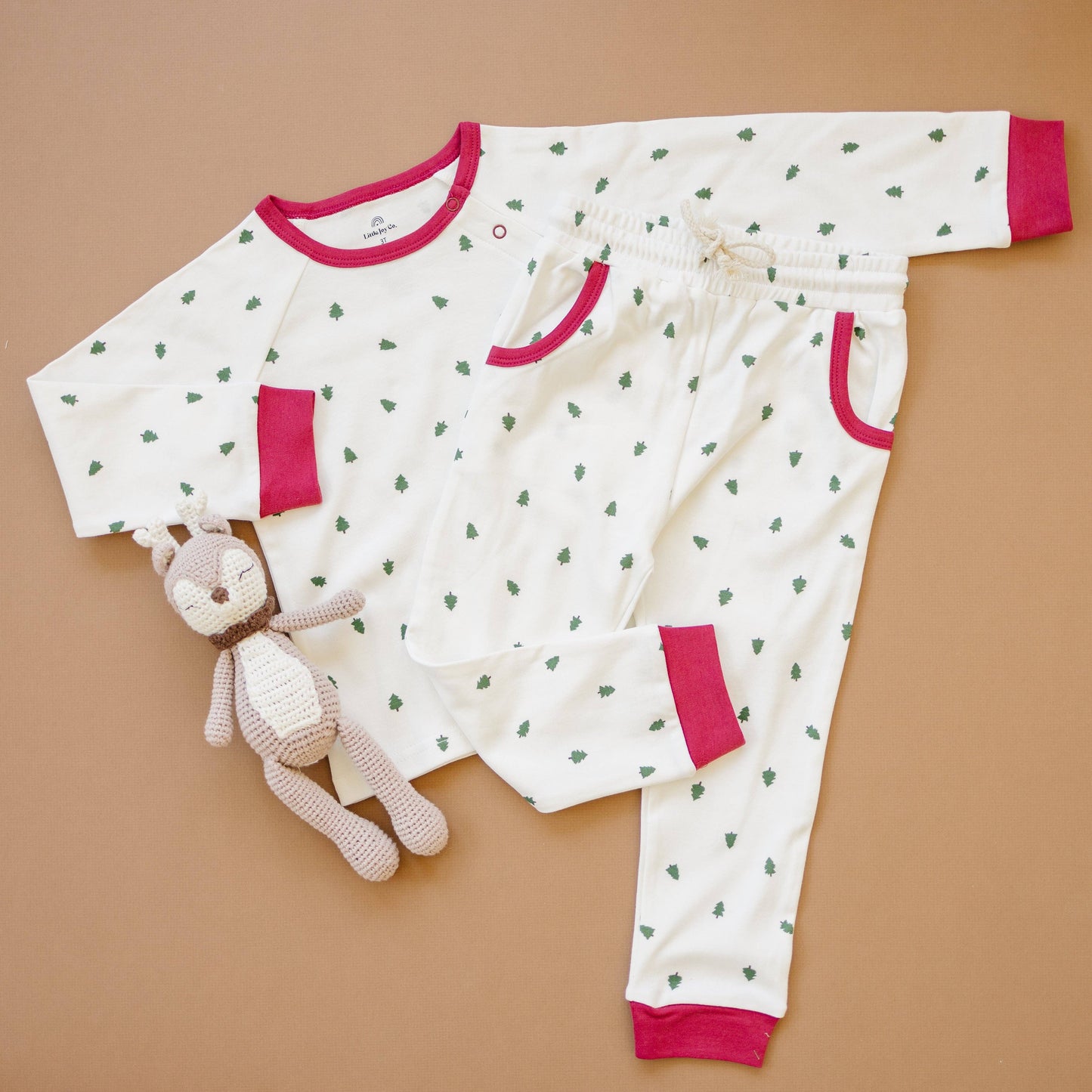 Christmas Trees Organic Cotton Lounge Set Kids Baby Clothes