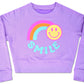 Rainbow Smile Vivid Violet Basic Crew Neck Sweatshirt (MED)