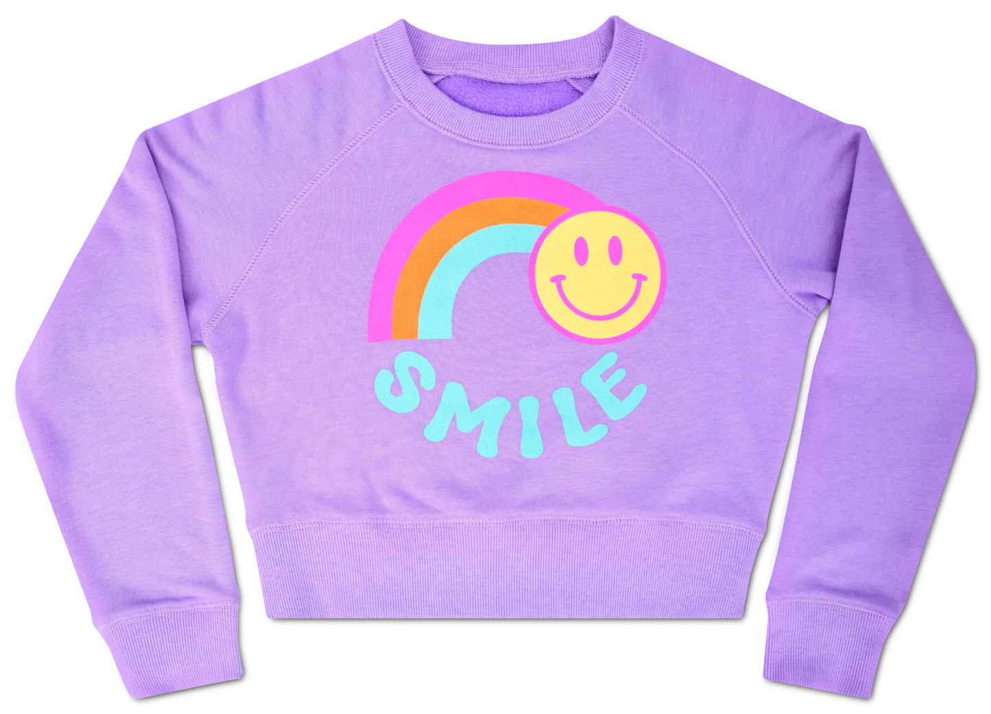 Rainbow Smile Vivid Violet Basic Crew Neck Sweatshirt (MED)