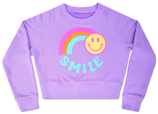Rainbow Smile Vivid Violet Basic Crew Neck Sweatshirt (MED)