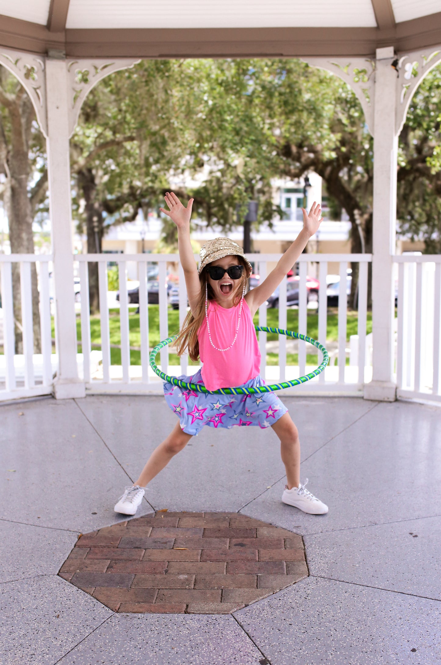 Simply Soft Skort - Chambray Fuchsia Star