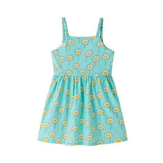 Blue dress with smiling daises