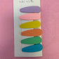 Bar rainbow solid clip 6pc set