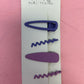 4pc Solid Hair Clip Set Purple