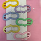 Heart rainbow enamel clip 6pc￼