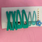 Solid Barrette Set Aqua