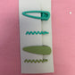 4pc solid hair clip set green
