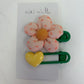 Miki Miette Flower Hair Clip Set Green