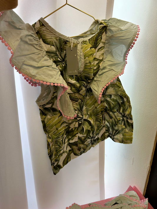 Miki Miette Palm Print Top