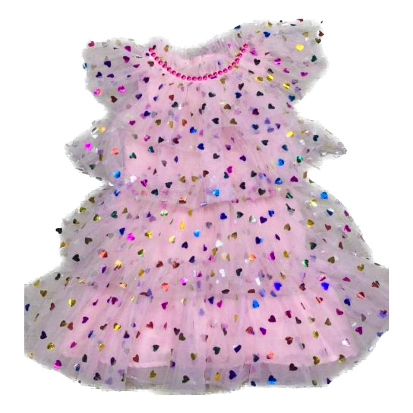 Girls Heart Foil Cake Birthday Dress | Birthday Dress