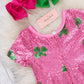 Pink Sequin Shamrock Dress