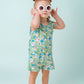 Blue & Green Flower Power Summer Romper Baby Toddler Girl