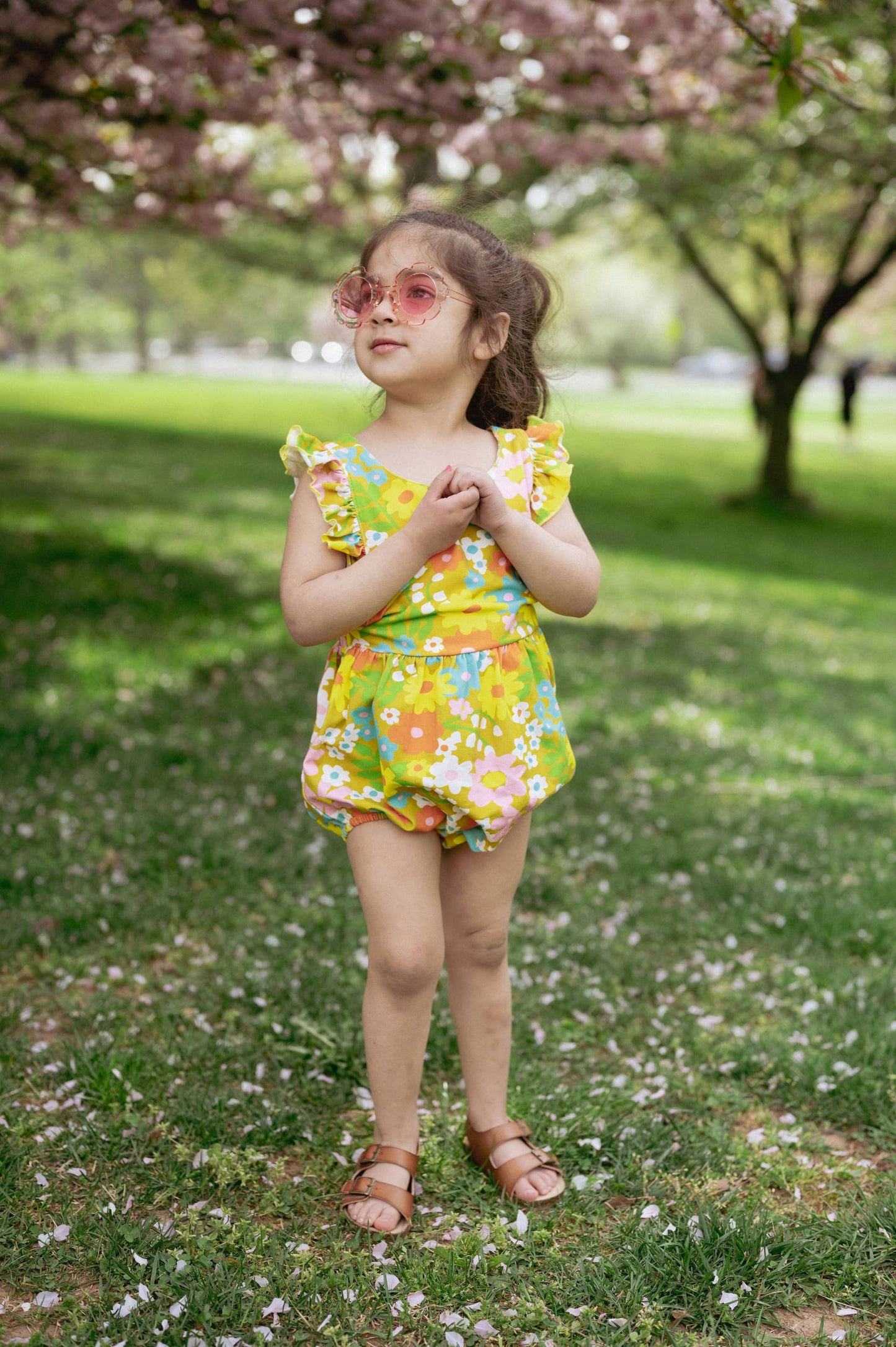 Sixties Summer Floral Pinafore Baby Romper - Baby Clothes