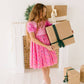 Diana Puff Dress in Bubblegum Confetti | Girls Luxury Dress