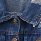 Girl pearl denim jacket